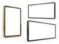Three tablet frames isolated on white background Royalty Free Stock Photo