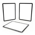 Three tablet frames isolated on white background Royalty Free Stock Photo