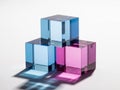 Three colored cubes isolated on white background Royalty Free Stock Photo
