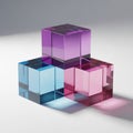 Three colored cubes isolated on white background Royalty Free Stock Photo