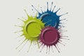 Vibrant paint splashes in circle Vector Royalty Free Stock Photo