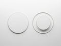 White circular objects on a plain white background isolated on white background Royalty Free Stock Photo