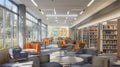 Interior of Modern Contemporary Library at University Royalty Free Stock Photo