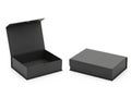 Two black cardboard boxes isolated on white background Royalty Free Stock Photo