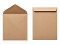 Brown envelopes isolated on white background Royalty Free Stock Photo