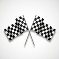 Two checkered flags crossed Royalty Free Stock Photo