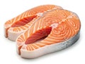 Salmon fillets isolated on white background Royalty Free Stock Photo