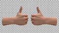 Two hands making thumbs-up gesture Royalty Free Stock Photo