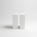 Two white rectangular blocks standing upright isolated on white background Royalty Free Stock Photo