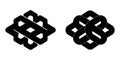Two black geometric knot designs on a white background Royalty Free Stock Photo