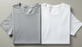 Folded White and Gray T-Shirts Mockup Royalty Free Stock Photo