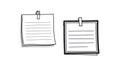 Two notes on clip isolated on white background Royalty Free Stock Photo