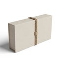 Two rectangular blocks of beige material bound together by a golden metal clasp Royalty Free Stock Photo