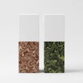 Two rectangular objects with unique brown and green patterns Royalty Free Stock Photo