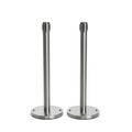 Two retractable stanchion posts isolated on white background Royalty Free Stock Photo