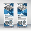 Roll up design vertical retraction banner isolated on white background Royalty Free Stock Photo