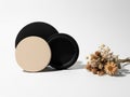 Cosmetic compacts isolated on white background Royalty Free Stock Photo