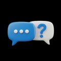 Blue and white speech bubbles, isolated on black background Royalty Free Stock Photo