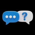 Blue and white speech bubbles isolated on black background Royalty Free Stock Photo