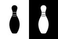 Bowling Pin Icons: Black and White Contrast Royalty Free Stock Photo