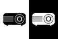 Minimalist Projector Icons: Black and White Contrast Royalty Free Stock Photo
