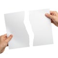 Torn paper sheets isolated on white background Royalty Free Stock Photo