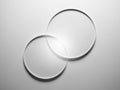 Two circular objects isolated on white background Royalty Free Stock Photo