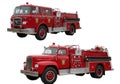 Vintage fire trucks ready for action Royalty Free Stock Photo