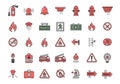 Collection of fire safety and emergency exit signs Royalty Free Stock Photo