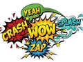 Comic sound effects isolated on white background Royalty Free Stock Photo