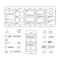 Smartphone ui elements isolated on white background Royalty Free Stock Photo