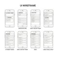 Ui wireframe designs isolated on white background Royalty Free Stock Photo