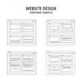 Website design wireframe examples isolated on white background Royalty Free Stock Photo