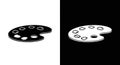 Artist Palette Icon Set - Black and White Vector Illustration Royalty Free Stock Photo