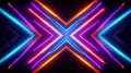 Intersecting neon lights Royalty Free Stock Photo