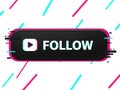 Dynamic follow button with energetic background Royalty Free Stock Photo