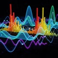 Colorful sound waves and graphs Royalty Free Stock Photo