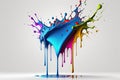 Colorful Liquid Splash on White Background