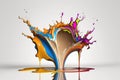 Colorful Liquid Splash on White Background