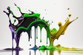 Colorful Liquid Splash on White Background