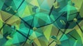 A vibrant green geometric pattern with triangles and lines Royalty Free Stock Photo