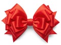 Bright red satin ribbon bow with multiple loops Royalty Free Stock Photo