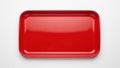 Red serving tray isolated on white background Royalty Free Stock Photo