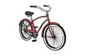 Vintagestyle red beach cruiser bicycle with classic design and whitewall tires Royalty Free Stock Photo