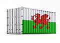 Wales Flag on side of Shipping Container