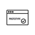 Web browser window with prototype icon isolated on white background Royalty Free Stock Photo