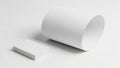 White cylinder and rectangular object isolated on white background Royalty Free Stock Photo