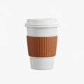 White coffee cup with orange sleeve Royalty Free Stock Photo