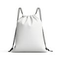 White drawstring bag isolated on white background Royalty Free Stock Photo