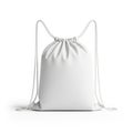 White drawstring bag isolated on white background Royalty Free Stock Photo